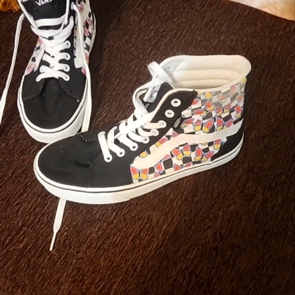 Vans High Top Checkerboard Butterfly High Top